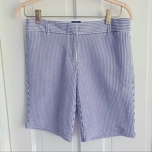 J.Crew City Fit blue pinstripe seersucker bermuda shorts Size 6 Excellent cond!